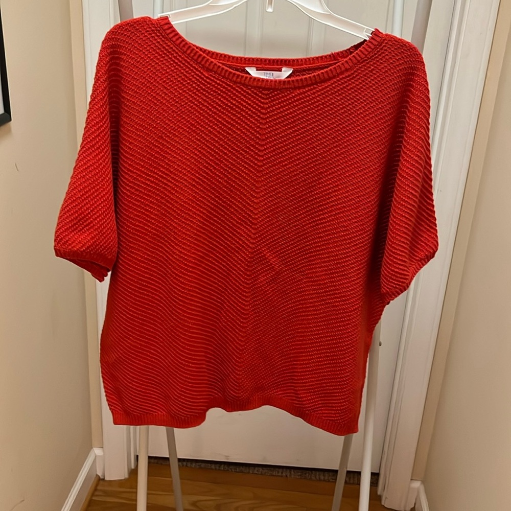 Time True Pull Over Short Sleeve Sweater Size XL Over Size